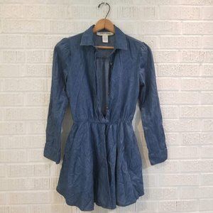 mimi chica denim dress Mimi Chica Denim-look/Chiffon Strapless Dress